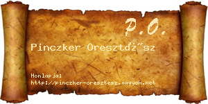 Pinczker Oresztész névjegykártya